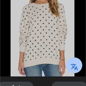 The Great Polka Dot crew neck college sweater - Cream and Black
